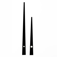 Kovové hodinové ručičky B26 (137 mm, 92 mm) - černé - Ručičky hodinové B26 pár černé