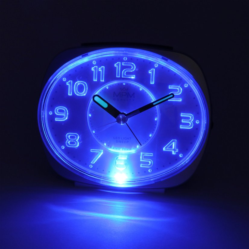 Budík s tichým chodem a led podsvětlením MPM C01.4055.70
