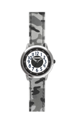 Svítící šedé chlapecké hodinky CLOCKODILE ARMY s maskáčovým vzorem CWB0032