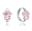 MINET Strieborné náušnice TLAPKY s ružovými zirkónmi