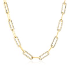 Pozlátený strieborný náhrdelník so zirkónmi JVD SVLN0997SH2GO45