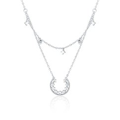 Stříbrný náhrdelník JVD SVLN0376X61BI45