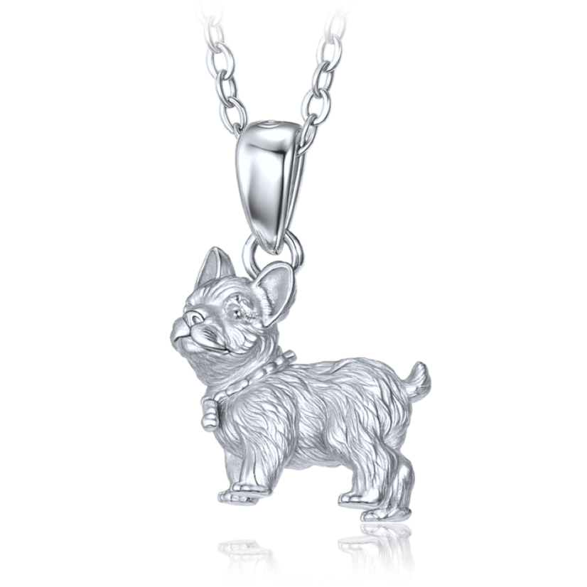 MINET Strieborný náhrdelník pes