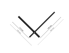 Čierne rovné hliníkové ručičky na hodiny 145 mm | 113 mm