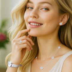 MINET Stříbrné dámské hodinky s čísly ICON SILVER