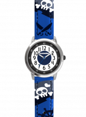 CLOCKODILE Svítící modré chlapecké hodinky PIRÁTI